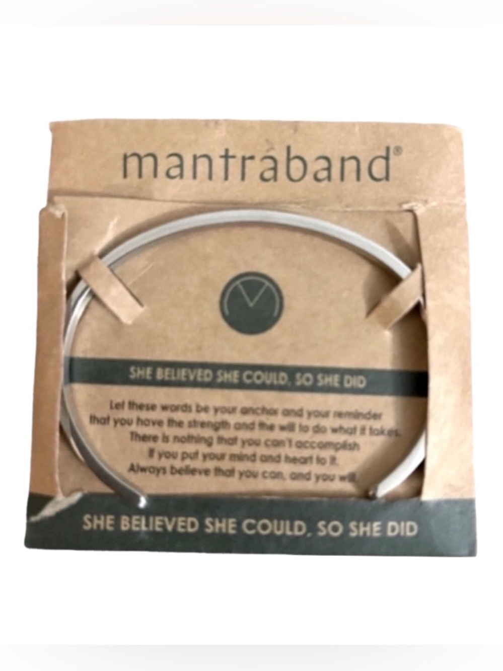 NEW MantraBand Inspirational Motivational Stainless Steel Cuff Bracelet